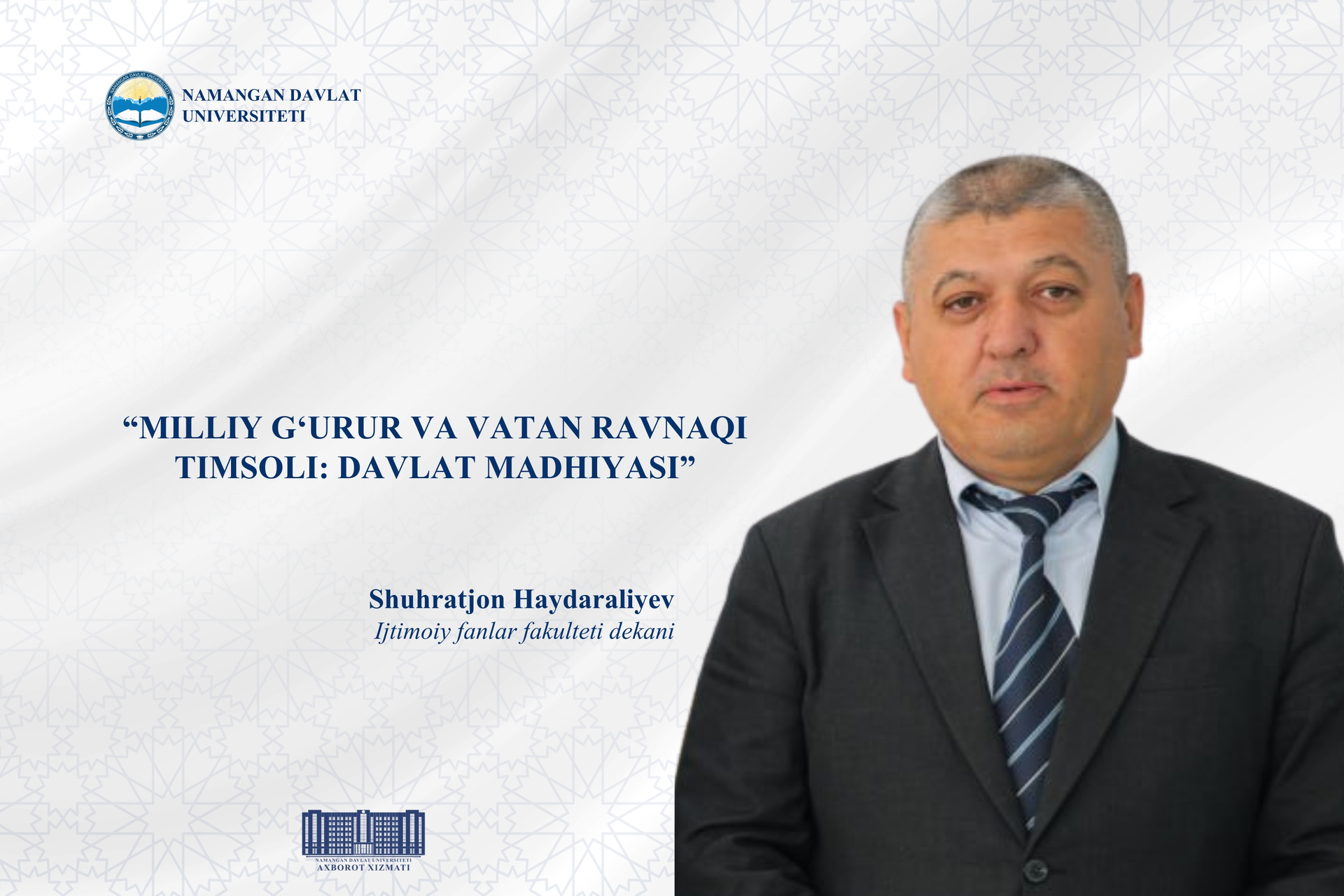 “Milliy g‘urur va Vatan ravnaqi timsoli: Davlat Madhiyasi”