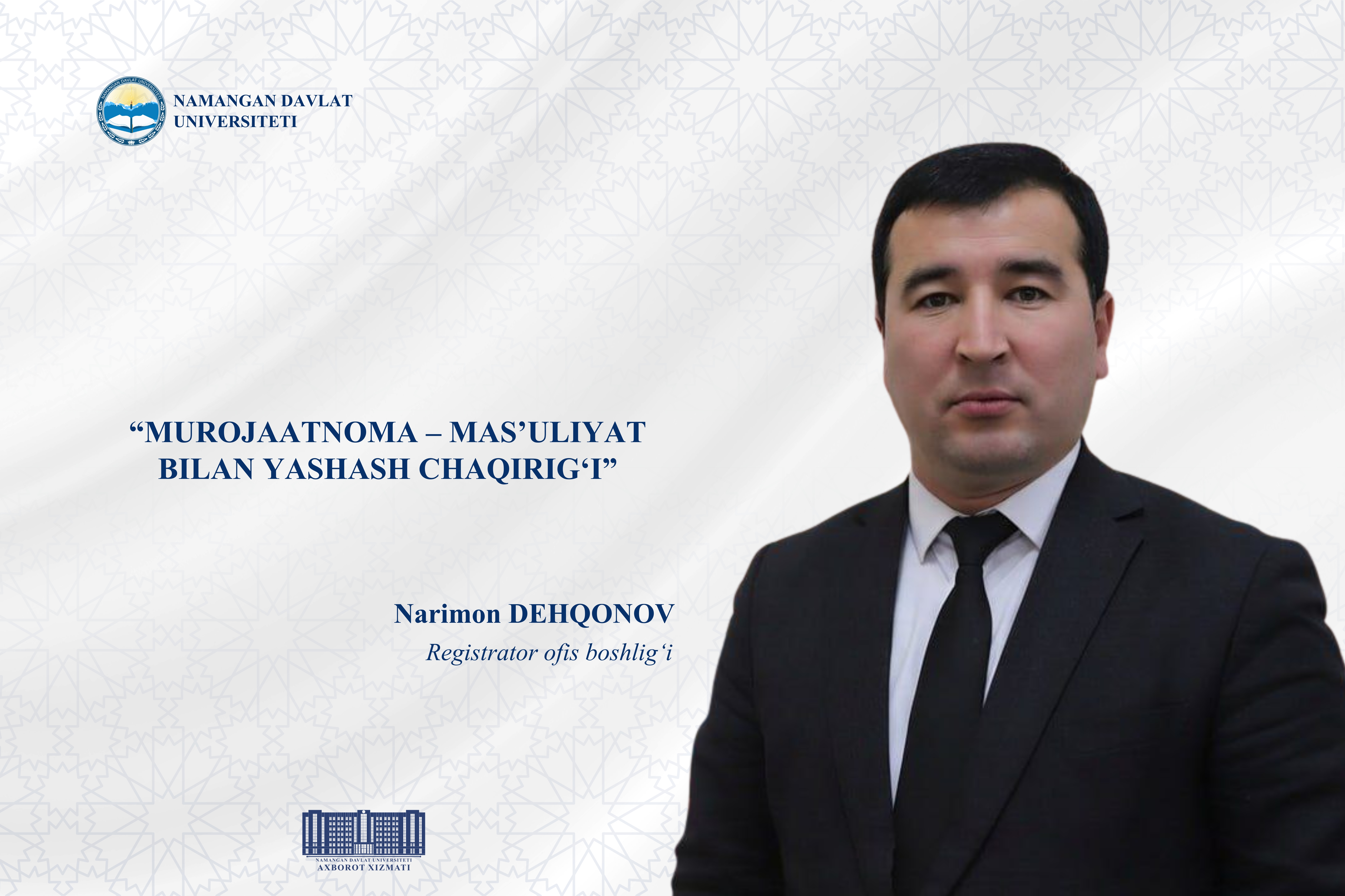 Murojaatnoma – mas’uliyat bilan yashash chaqirig‘i