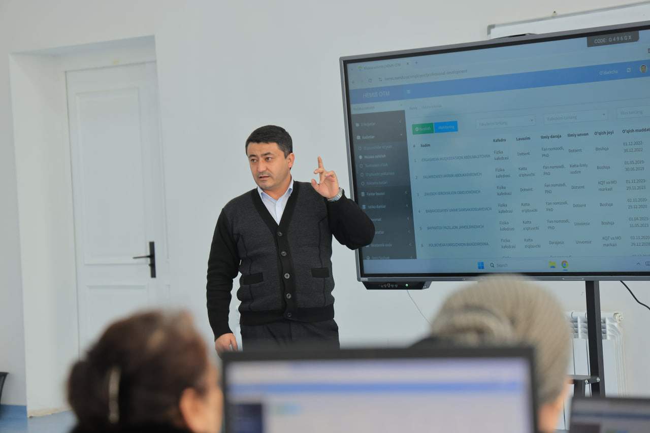 Namangan davlat universitetida «HEMIS axborot tizimining yangilangan va takomillashtirilgan funksiyalaridan samarali foydalanish» mavzusida seminar o‘tkazildi. 5