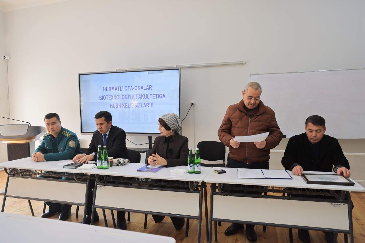 Biotexnologiya fakultetida ota-onalar yig‘ilishi o‘tkazildi. 5