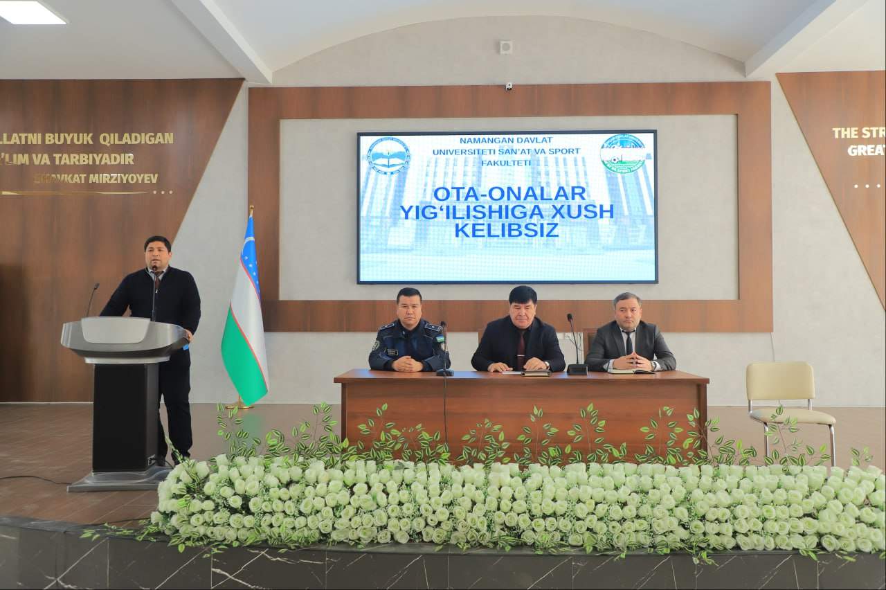 San’at va sport fakultetida tahsil olayotgan 1–2-bosqich talabalari ota-onalari uchun navbatdagi yig‘ilish bo‘lib o‘tdi. 1