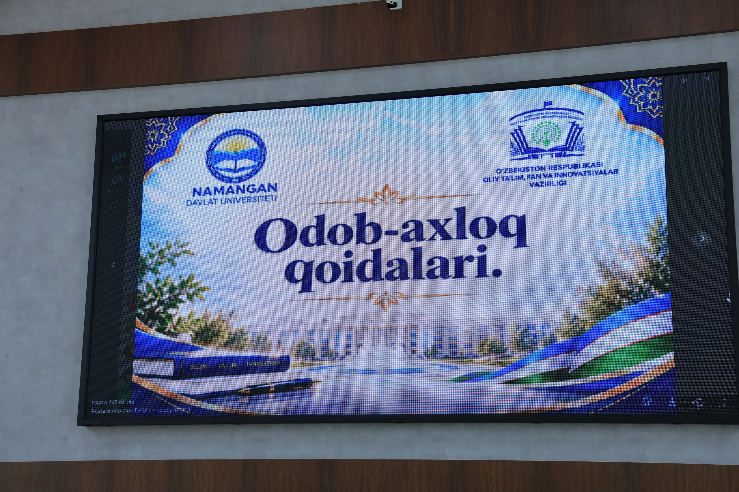 Birinchi bosqich maktabi: “Universitet odob-axloq qoidalari — e’tibor markazida” 8